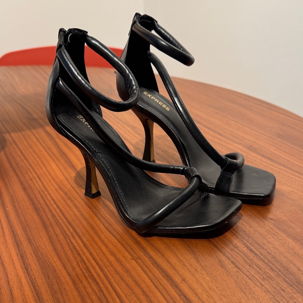 Express Strappy Black Heels